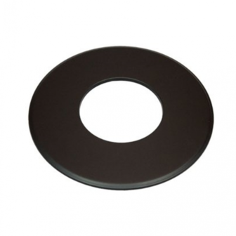 Rozet 9 cm breed zwart staal &Oslash;150 mm - 154/330 tbv enkelwandig kachelpijp / ew rookkanaal